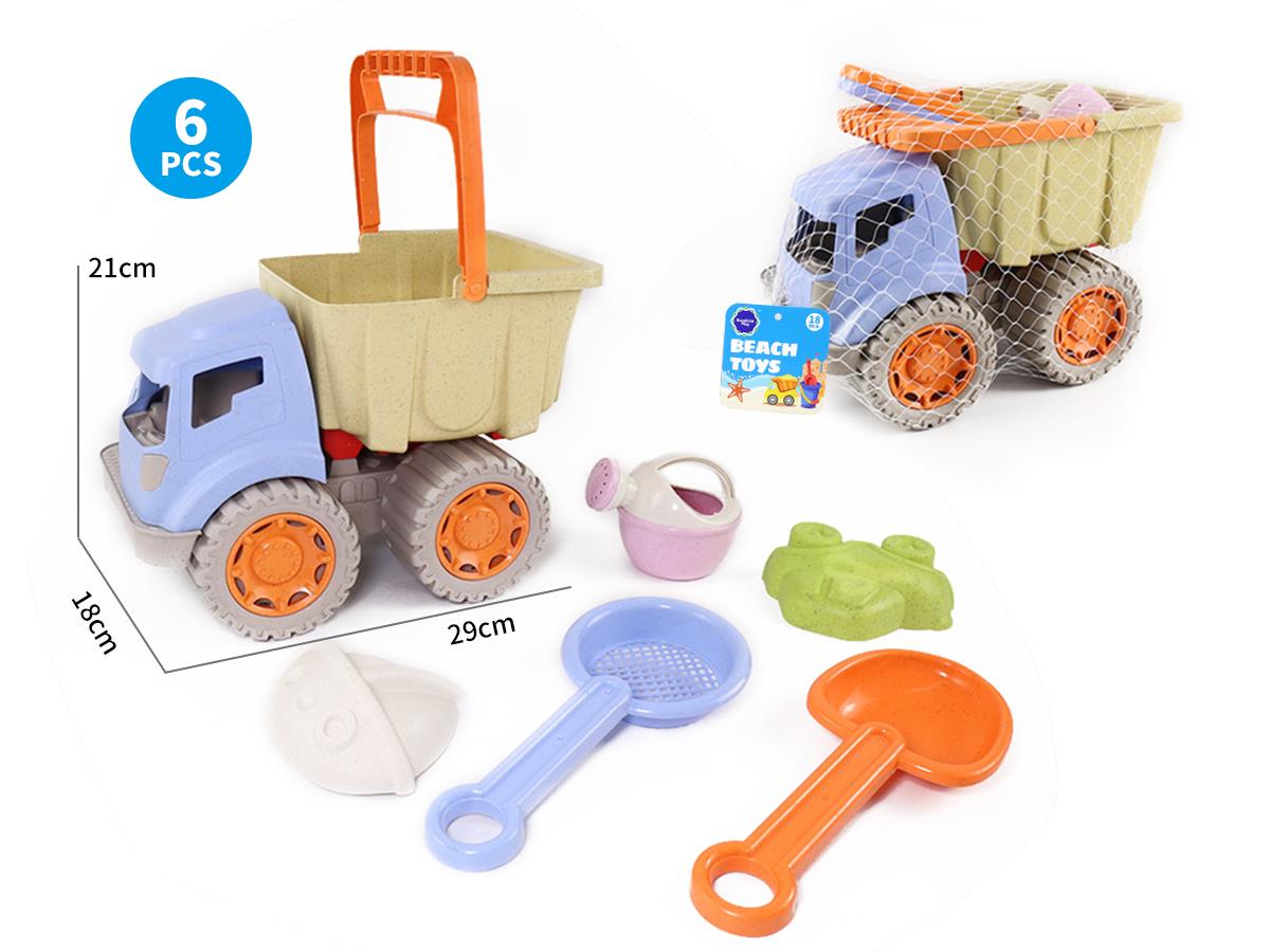 STRAW MATERIAL BEACH CAR SET 6PCS