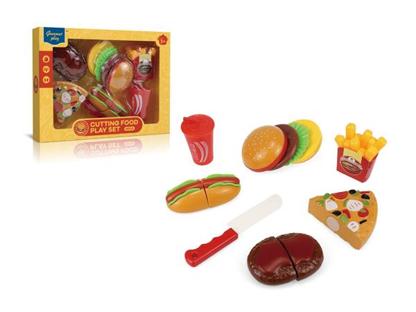 GOURMET PLAY CUTTING FOOD PLAY SET ，14PCS
